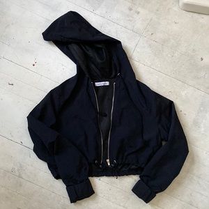 Danielle guizio cropped hoodie in black